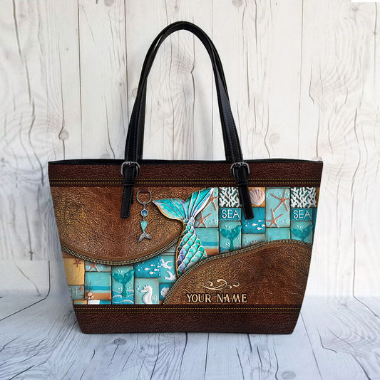 Love Mermaid - Personalized Mermaid Leather Bag