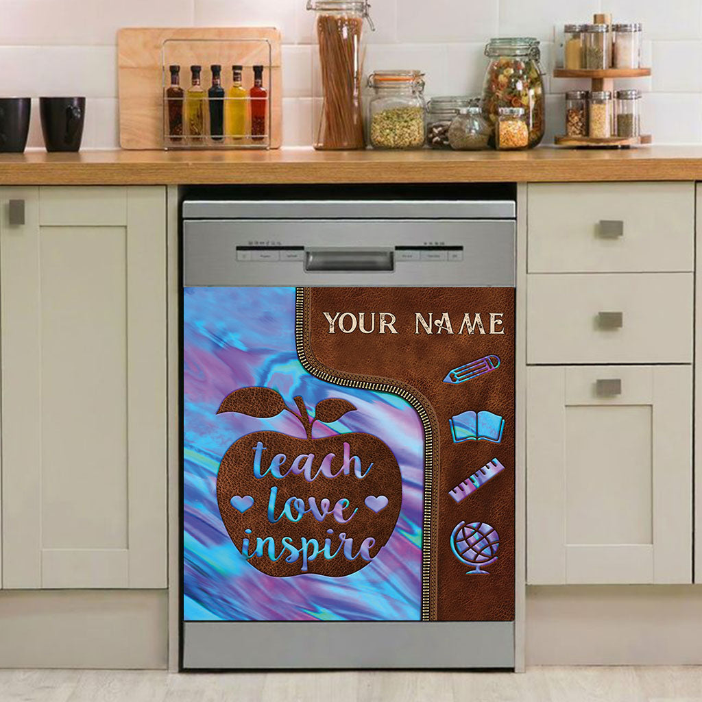 Teach Love Inspire - Personalized Teacher Dishwasher Cover