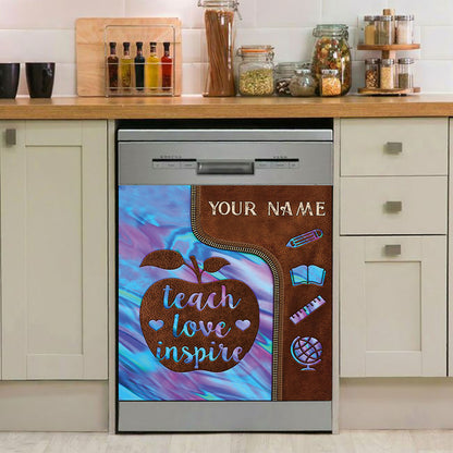 Teach Love Inspire - Personalized Teacher Dishwasher Cover