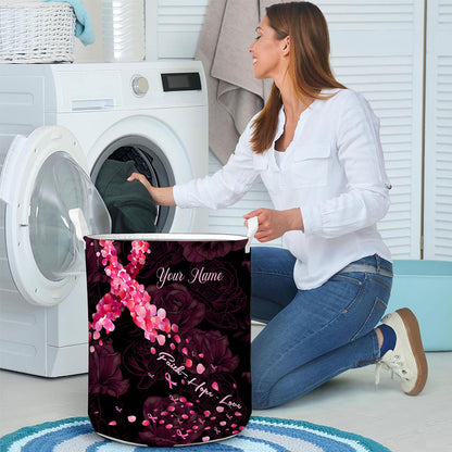 Faith Hope Love - Personalized Breast Cancer Awareness Storage Basket