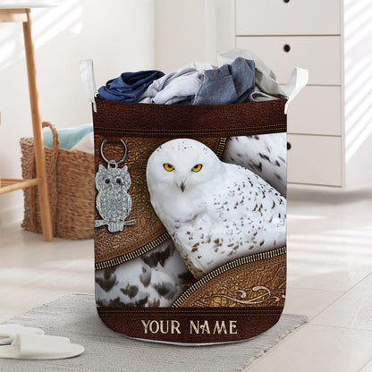 Snowy Owl - Personalized Owl Storage Basket