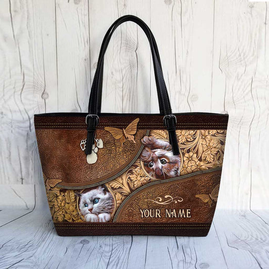 Love Cats - Personalized Cat Leather Bag