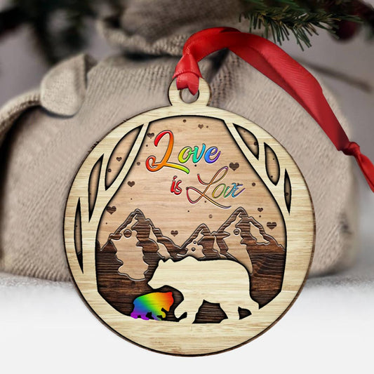 Love Is Love - LGBT Support Layered Wood Ornament