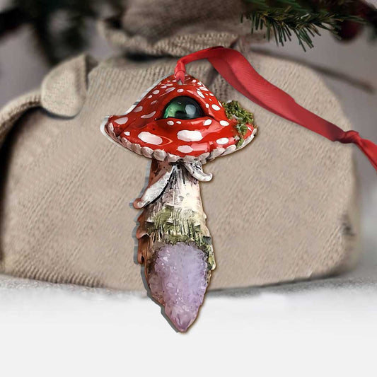 Eyes Mushroom Colorful - Personalized Christmas Magic Mushroom Transparent Ornament