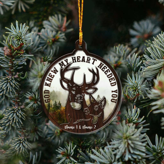 God Knew My Heart Needed You - Personalized Christmas Hunting Layers Mix Ornament
