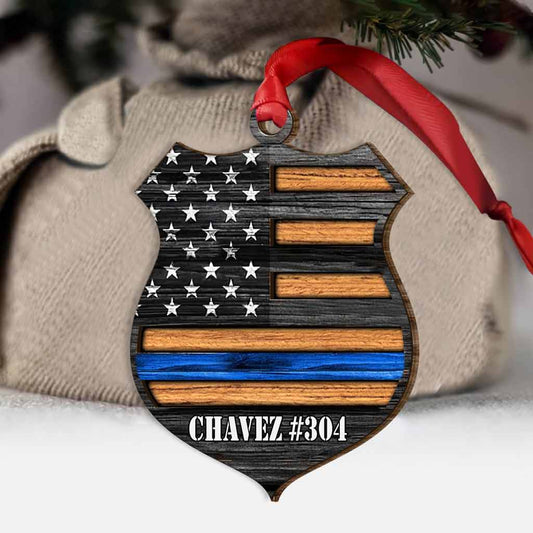 Police Officer Badge - Personalized Layered Wood Ornament