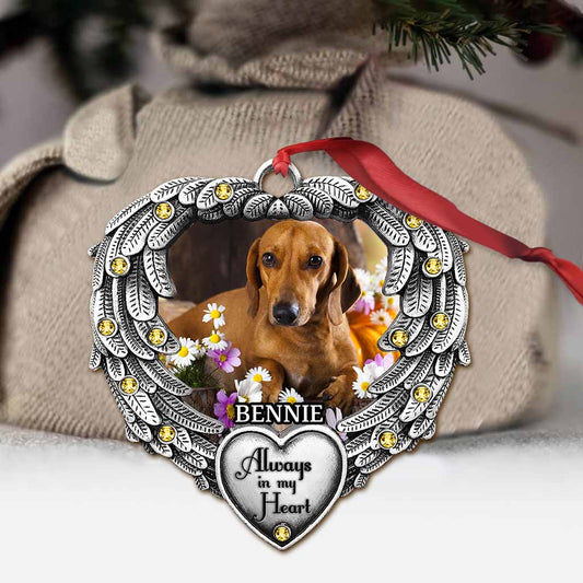Always In My Heart - Personalized Christmas Dog Ornament (Printed On Both Sides)