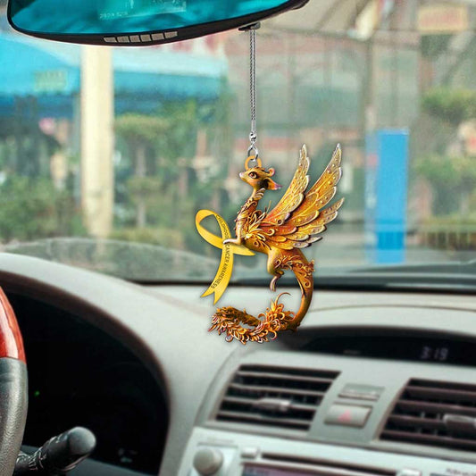Childhood Cancer Awareness Car Ornament (Printed On Both Sides)