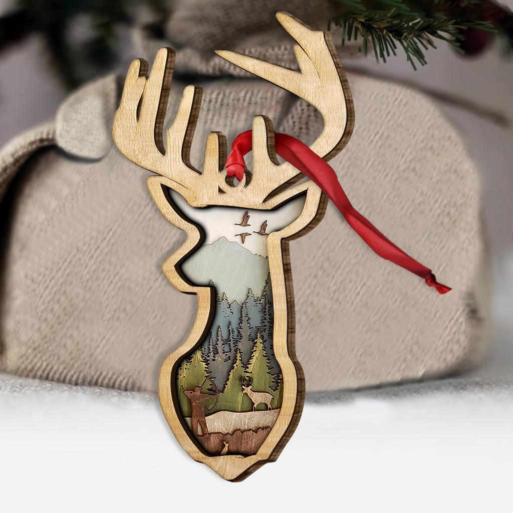 Deer Hunting - Christmas Layered Wood Ornament