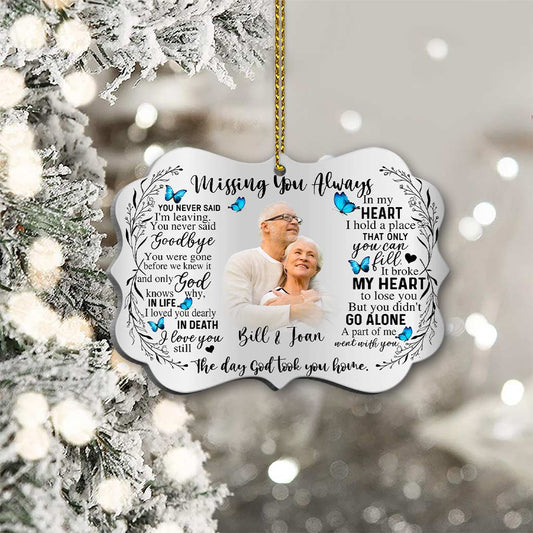 The Day God Took You Home - Personalized Christmas Memorial Medallion Aluminium Ornament (Printed On Both Sides)