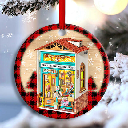 Free Time Bookshop - Book Ornament (Printed On Both Sides) 1122