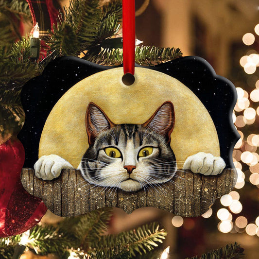 Cat Peaking - Cat Ornament (Printed On Both Sides) 1022