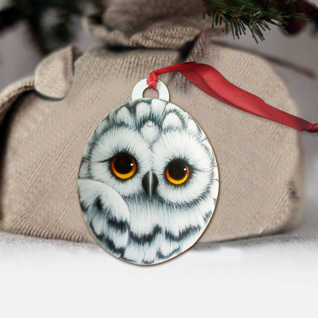 Cute Owl - Christmas Ornament With 3D Pattern Print (Printed On Both Sides)