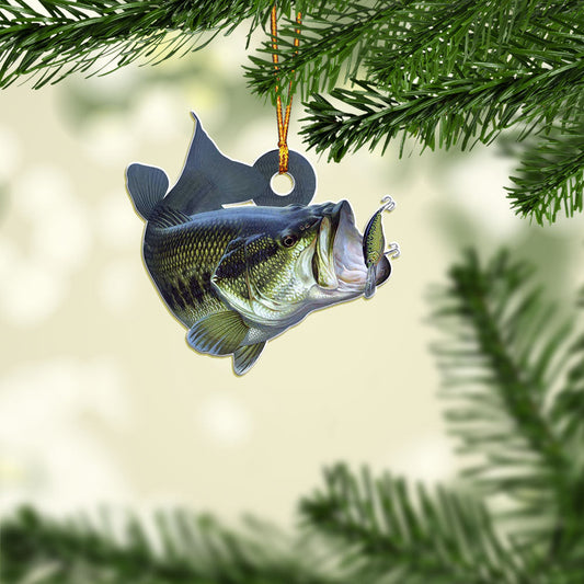Love Bass Fishing - Fishing Ornament (Printed On Both Sides) 1022