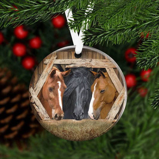 Horse Barn - Horse Ornament (Printed On Both Sides) 1122