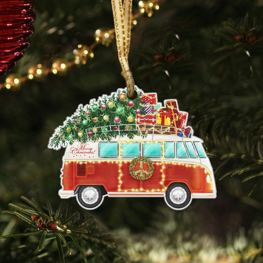 Camper Van Merry Christmas - Camping Ornament (Printed On Both Sides) 1122