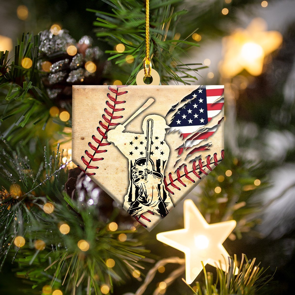 American Baseball Dream - Baseball Ornament (Printed On Both Sides) 1022