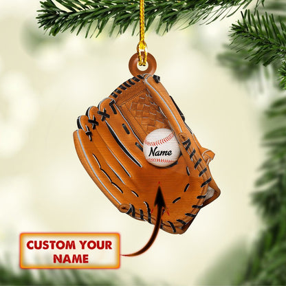 Baseball Glove - Personalized Baseball Ornament (Printed On Both Sides) 1022