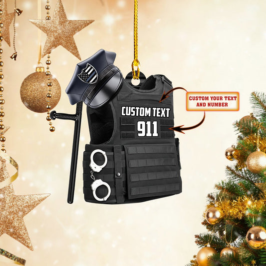 Police Vest - Personalized Police Officer Ornament (Printed On Both Sides) 1022