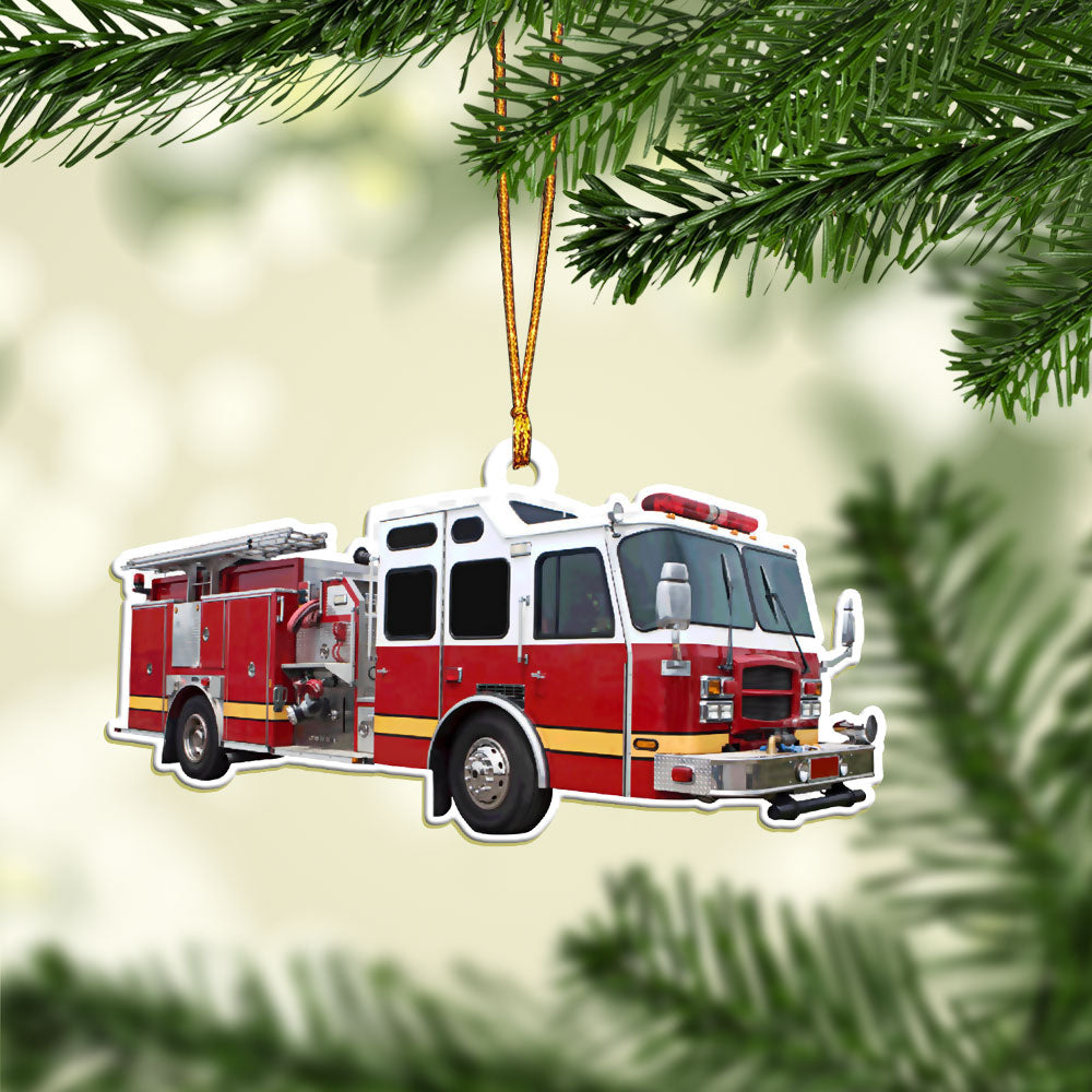 Firefighter Truck - Firefighter Ornament (Printed On Both Sides) 1022