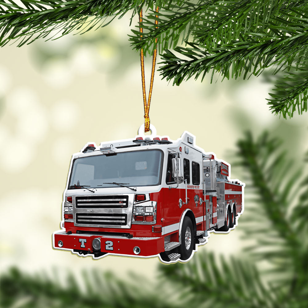 Firefighter Truck - Firefighter Ornament (Printed On Both Sides) 1022
