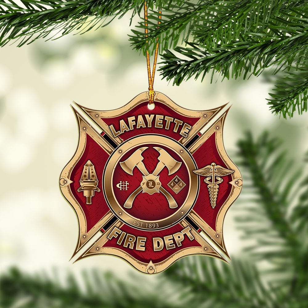 Lafayette Fire Dept - Firefighter Ornament (Printed On Both Sides) 1022