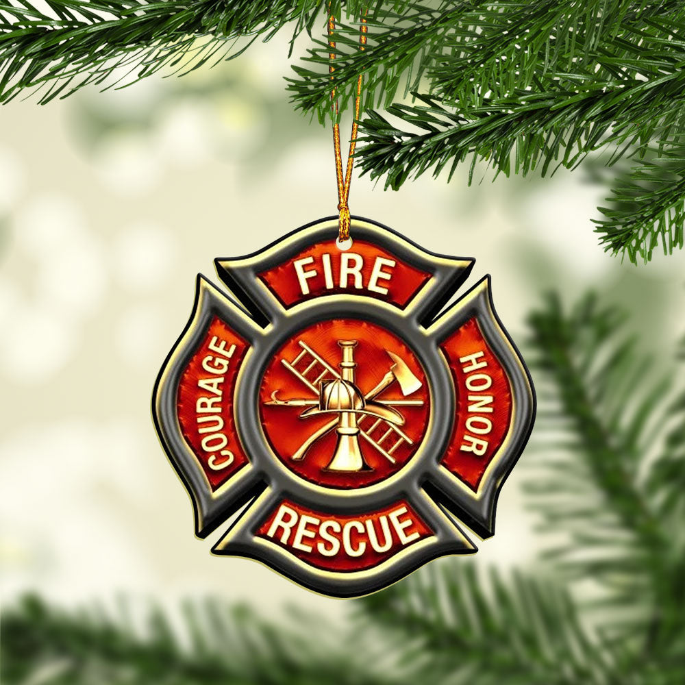 Firefighter Courage Honor Rescue - Firefighter Ornament (Printed On Both Sides) 1022
