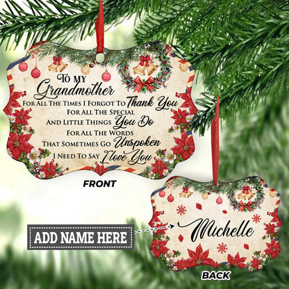 Grandma I Love You Christmas Letter To Grandma - Personalized Grandma Ornament (Printed On Both Sides) 1022