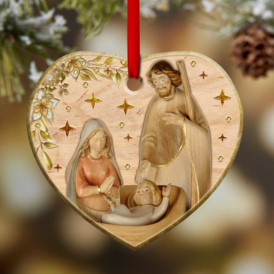 Nativity of Jesus Holy Night - Christian Ornament (Printed On Both Sides) 1122