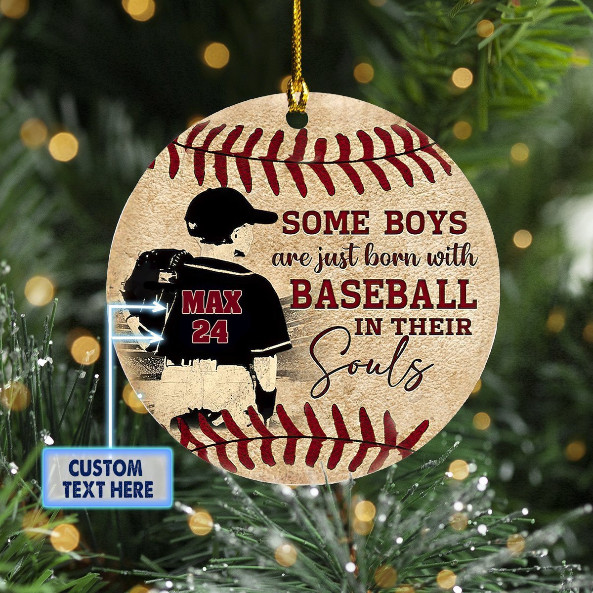 Baseball In Their Souls - Personalized Baseball Ornament (Printed On Both Sides) 1022