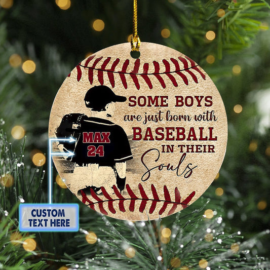Baseball In Their Souls - Personalized Baseball Ornament (Printed On Both Sides) 1022