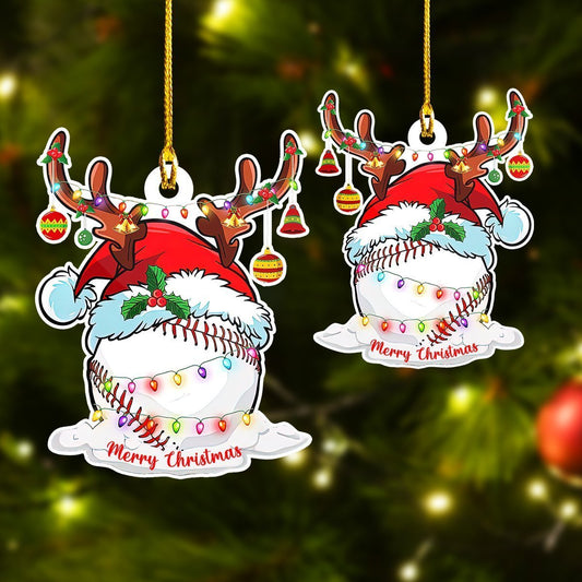 Baseball Merry Christmas - Baseball Ornament (Printed On Both Sides) 1022