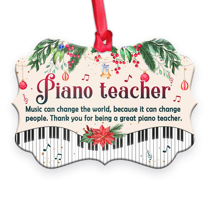 Teacher Gift Piano Teacher Teacher - Medallion Aluminium Ornament (Printed On Both Sides) 1122