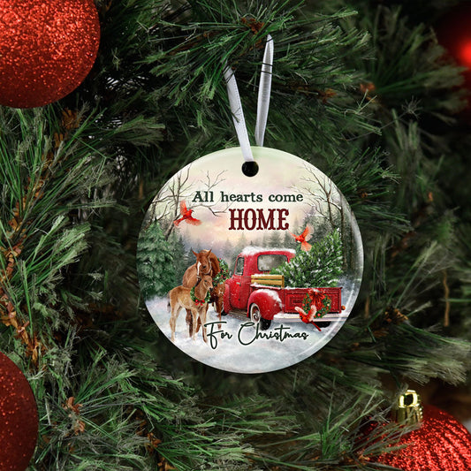 All Hearts Come Home For Christmas - Horse Ornament (Printed On Both Sides) 1022