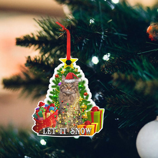 Let It Snow Cat Christmas Tree - Cat Ornament (Printed On Both Sides) 1122